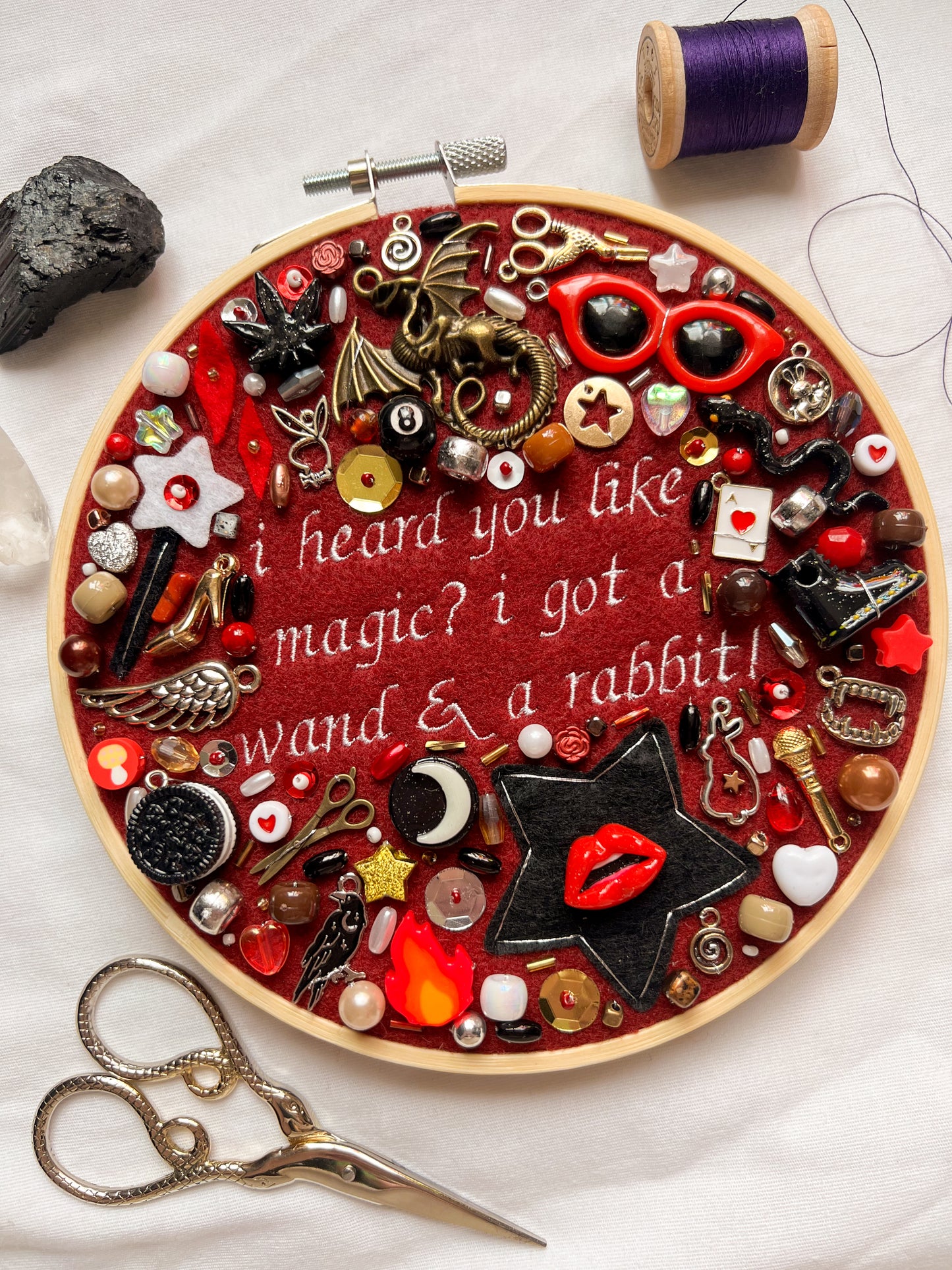 RED WINE SUPERNOVA chappell roan charm embroidery