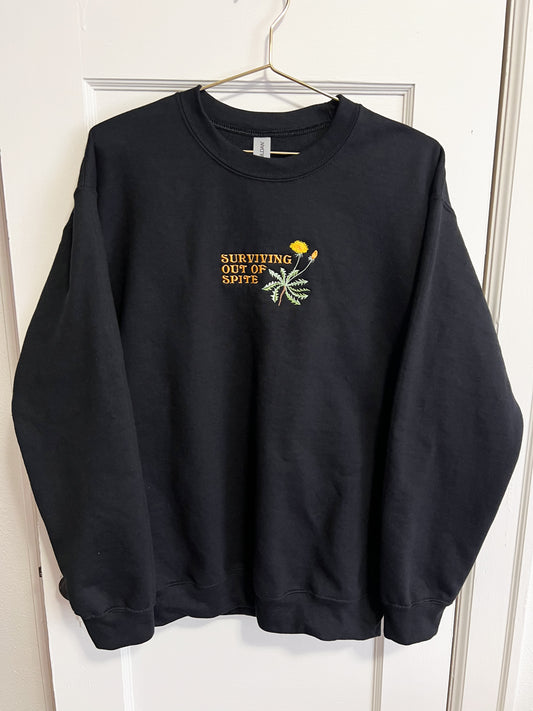 surviving out of spite embroidered crewneck (PREORDER)