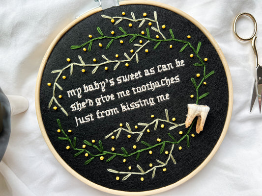 toothaches embroidery