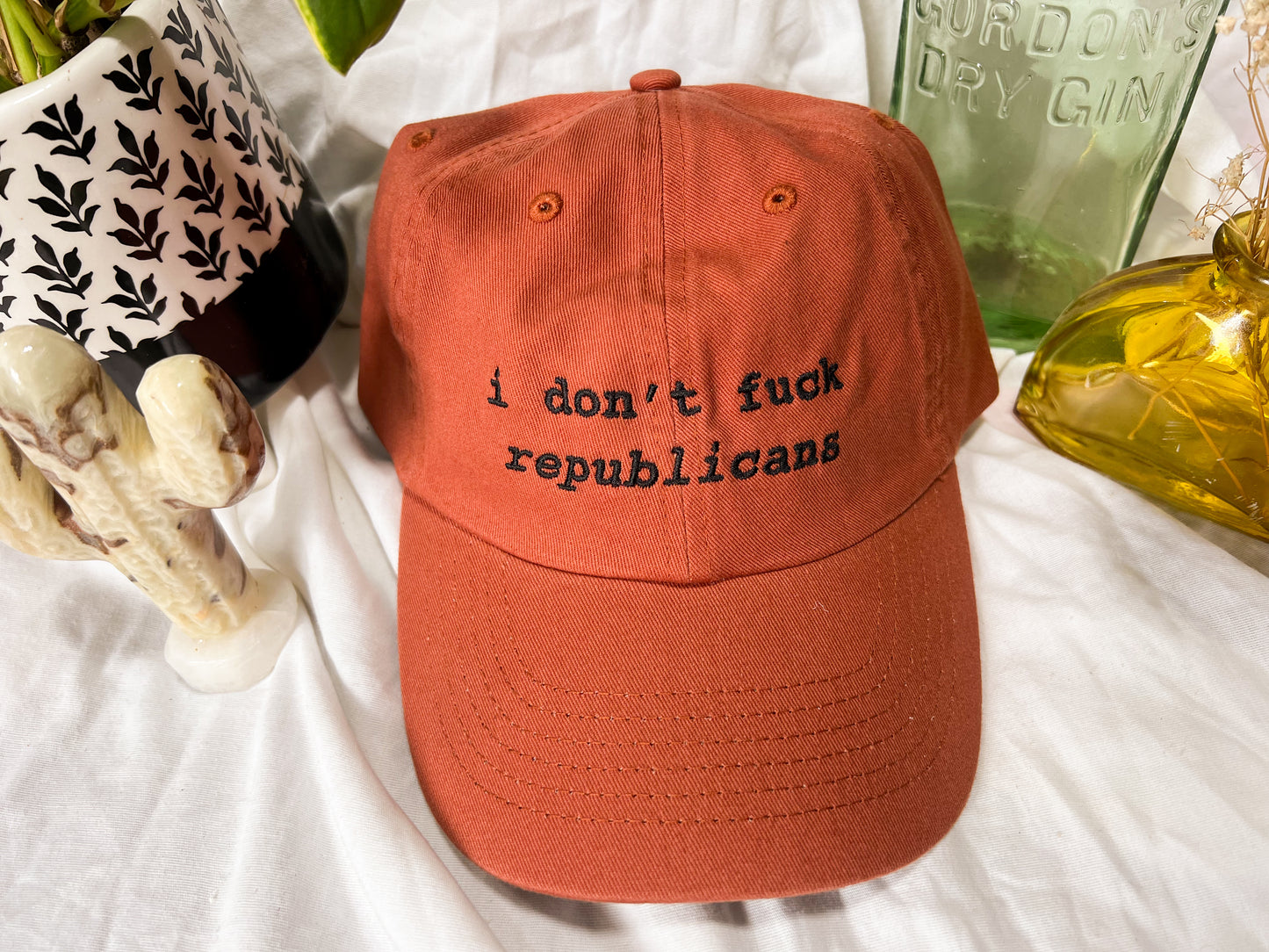 i don't fuck republicans cap (PREORDER)