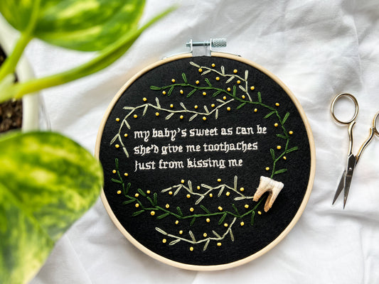 toothaches embroidery