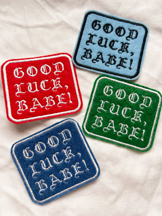 good luck, babe! MYSTERY COLOR iron-on patch