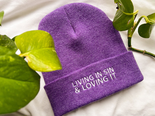 living in sin & loving it beanie