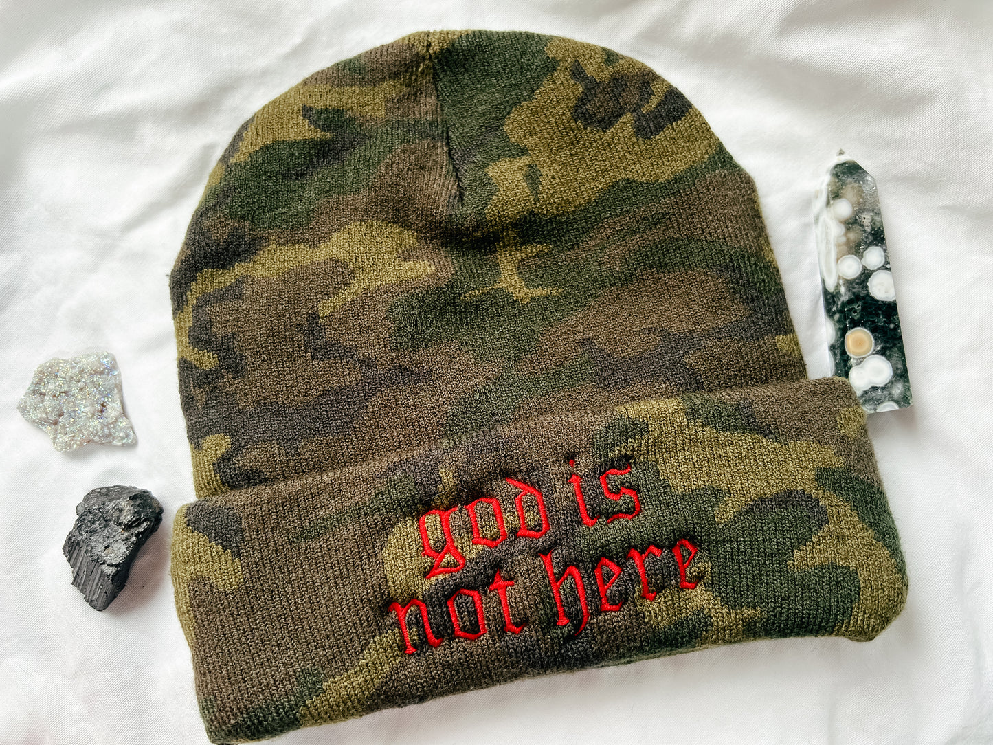 god is not here beanie