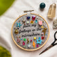 DON’T SMILE sabrina charm embroidery hoop