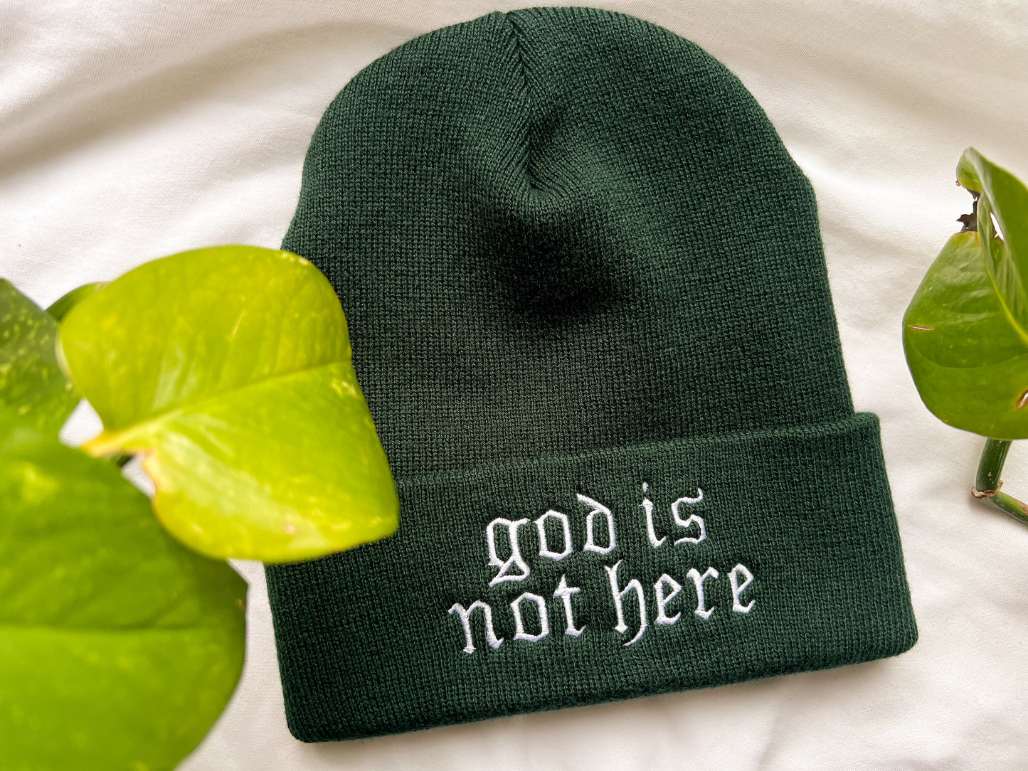 god is not here beanie