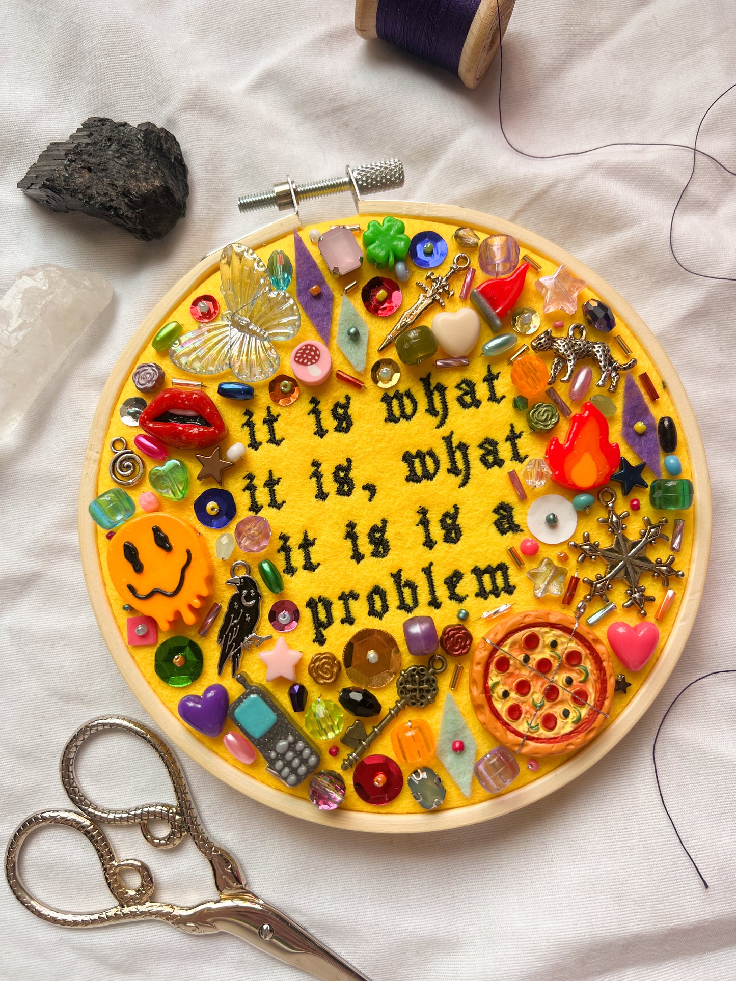 IT IS WHAT IT IS rachel chinouriri charm embroidery