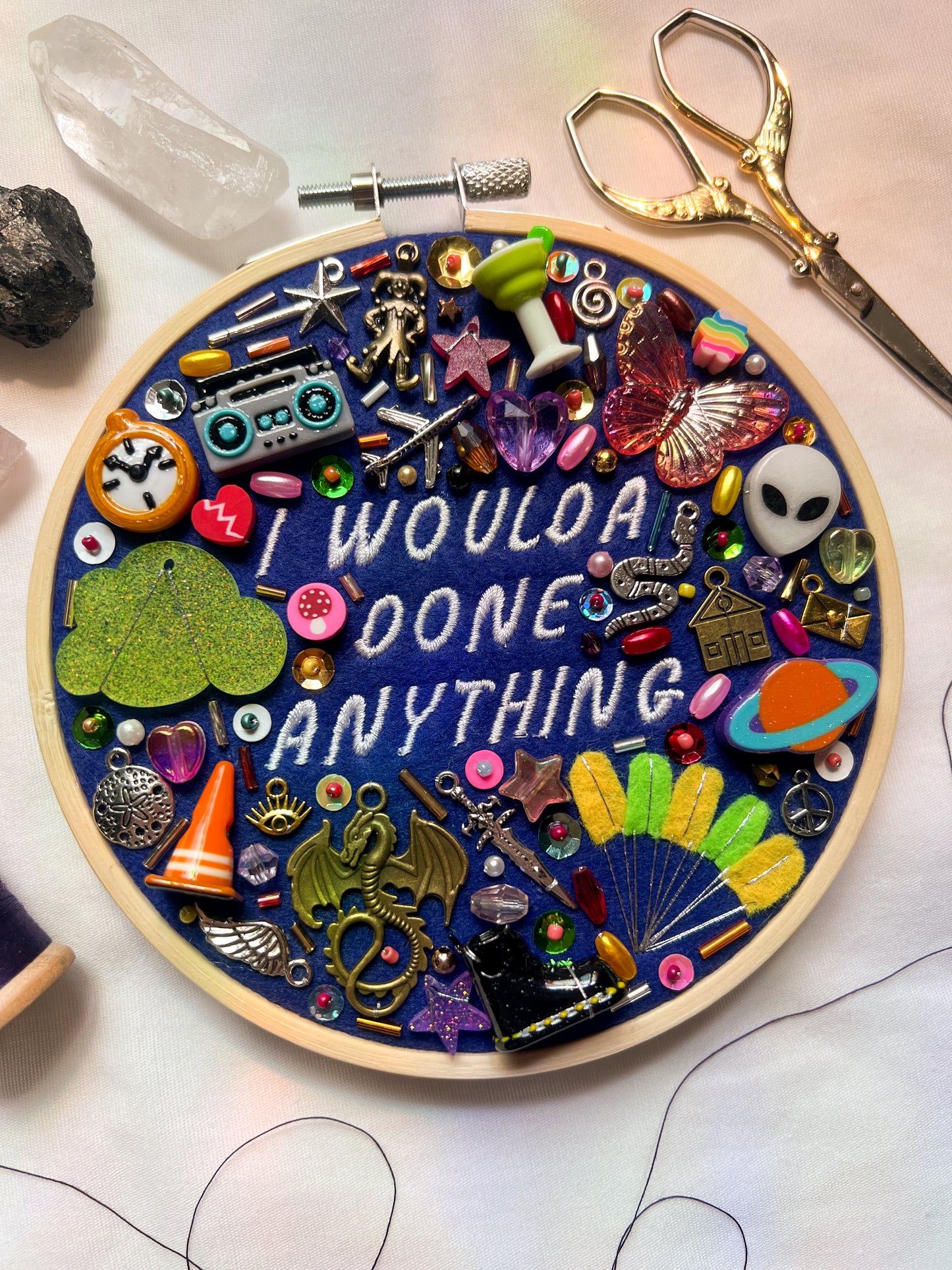 PARACHUTE (dark blue, done anything) hayley williams charm embroidery