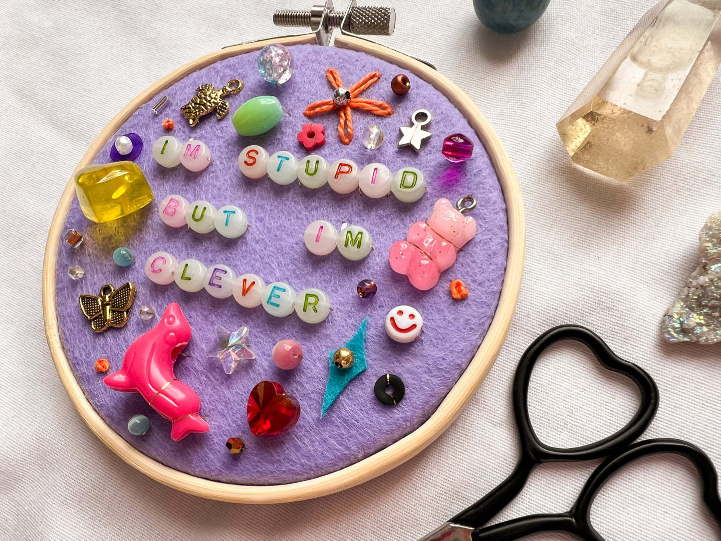 LIE TO GIRLS sabrina charm embroidery hoop