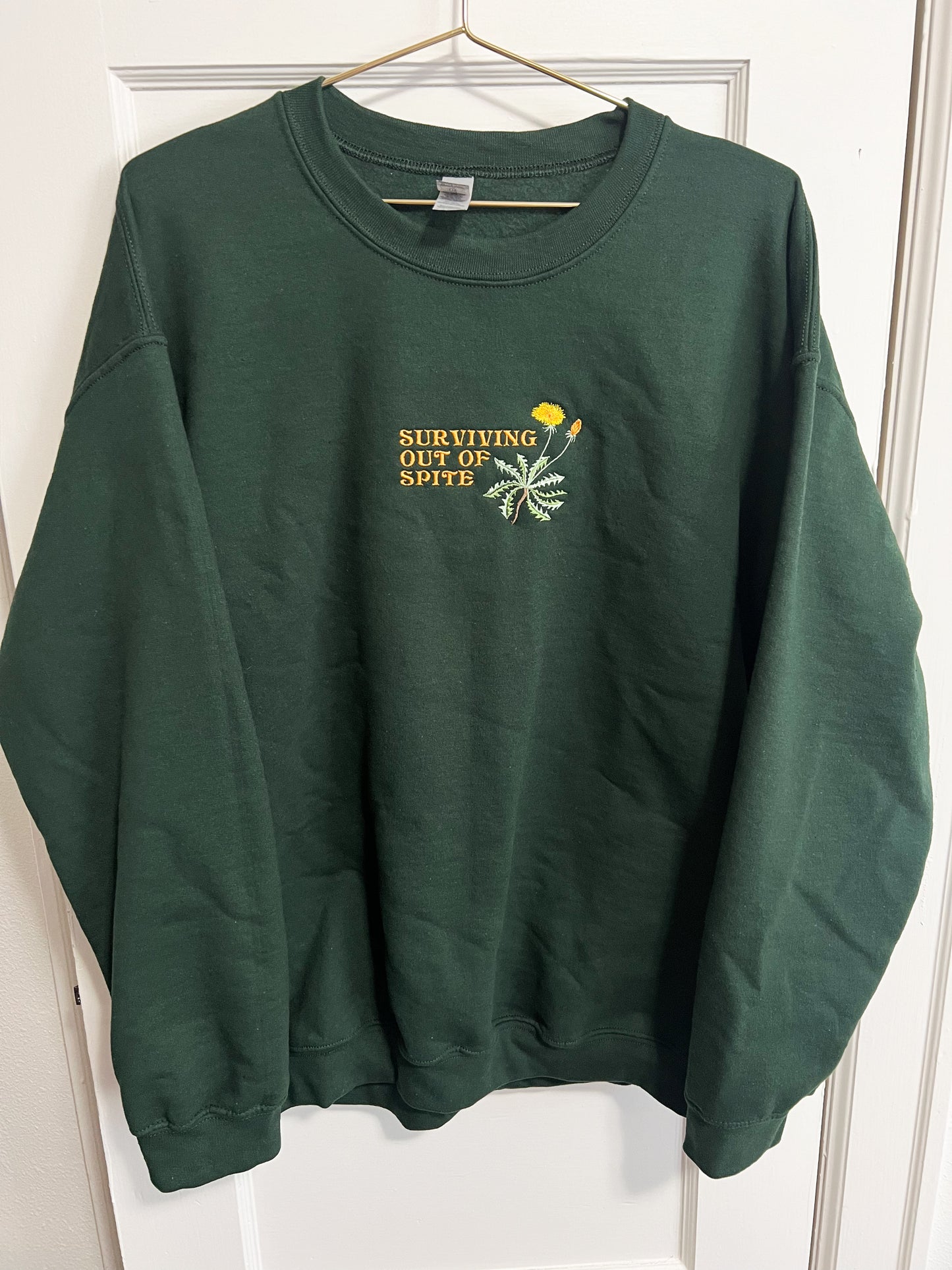 surviving out of spite embroidered crewneck (PREORDER)