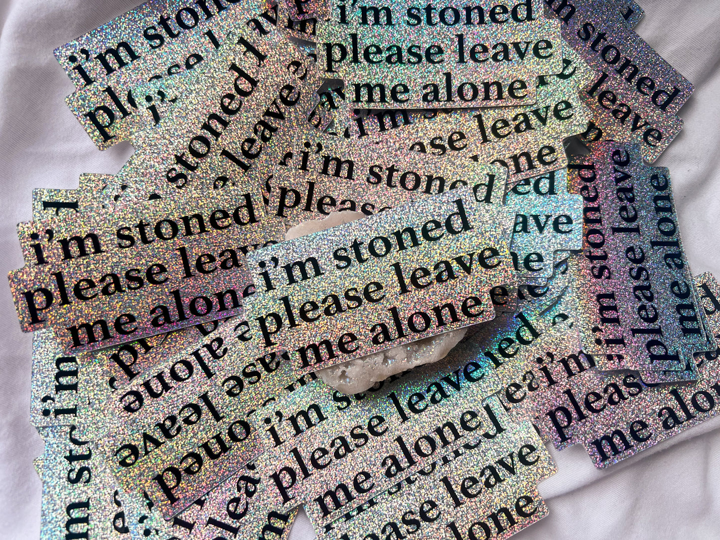 i’m stoned holographic glitter sticker