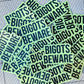 bigots beware glow-in-the-dark stickers