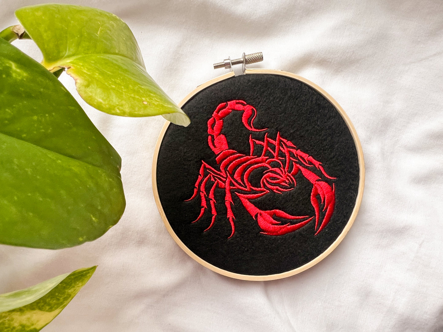 scorpion embroidery hoop