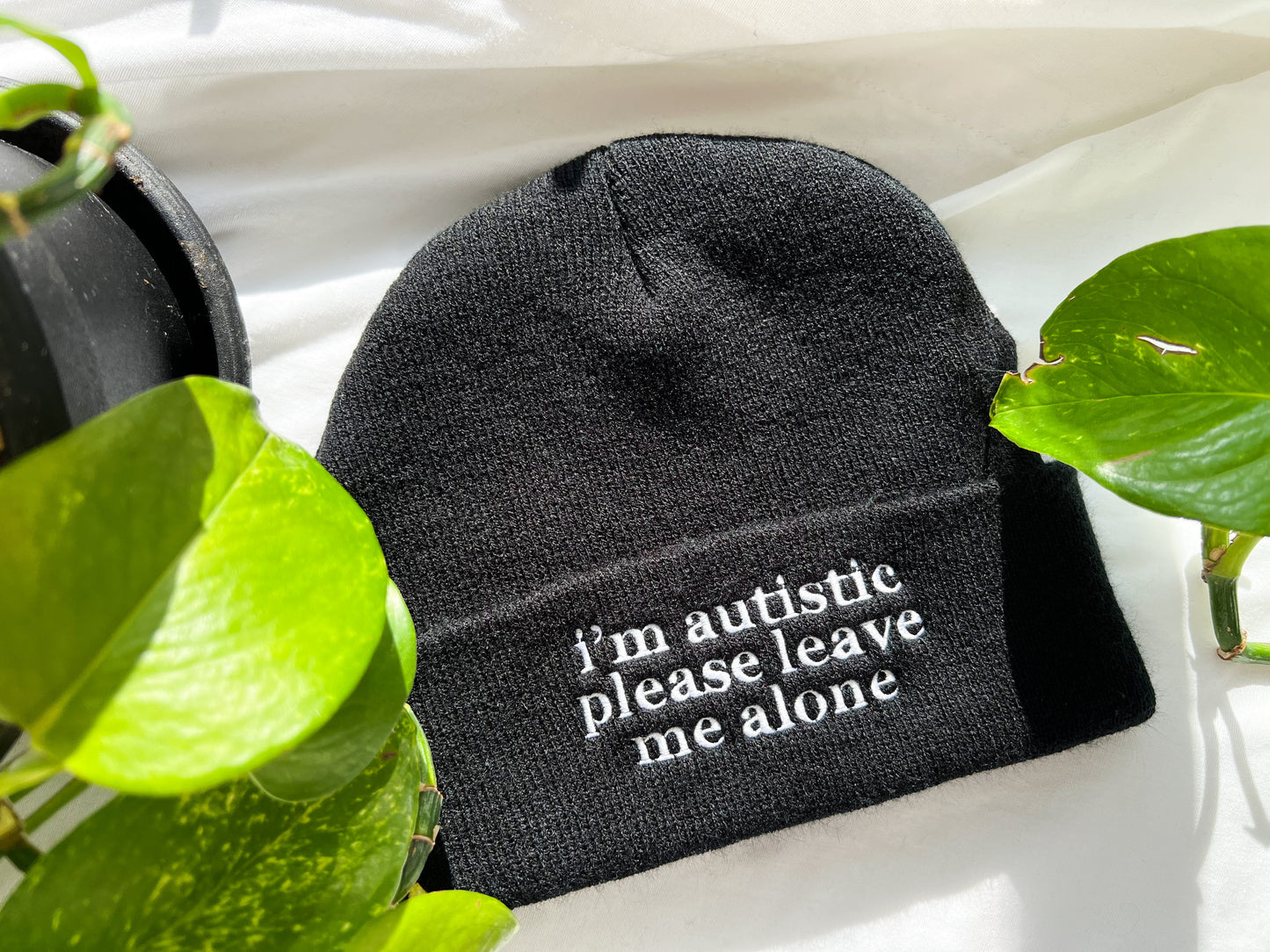 i’m autistic please leave me alone beanie