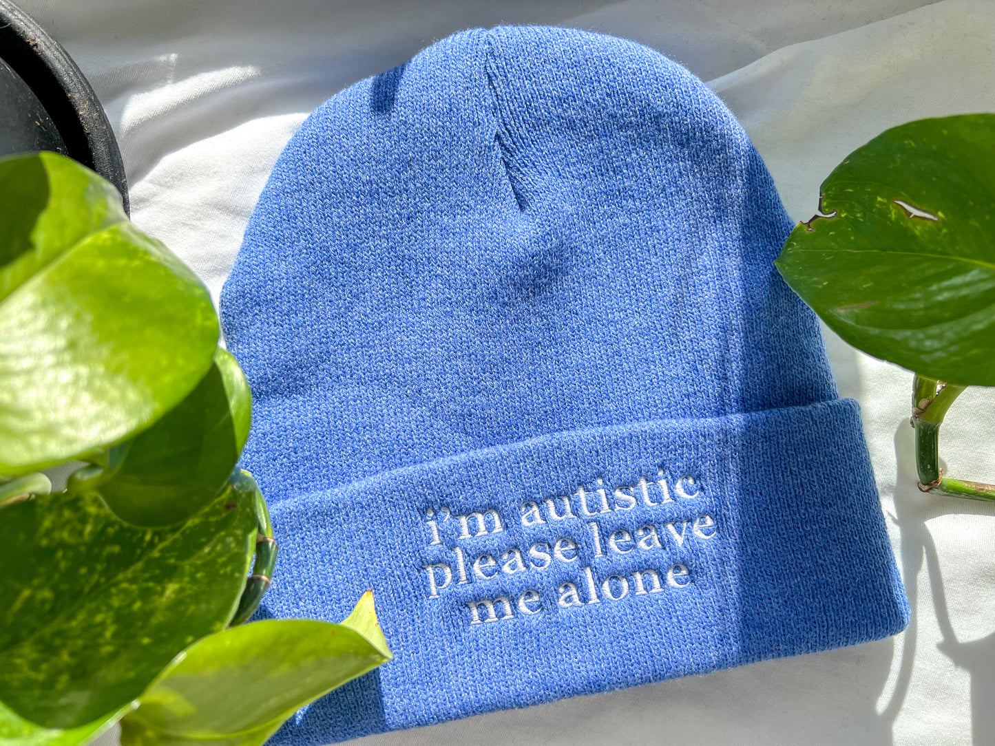 i’m autistic please leave me alone beanie