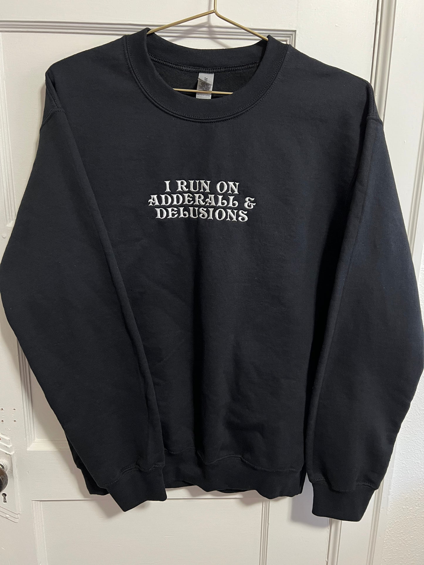 i run on ______& delusions embroidered crewneck (PREORDER)