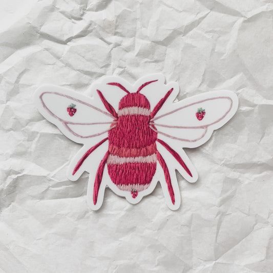 strawberry bee sticker
