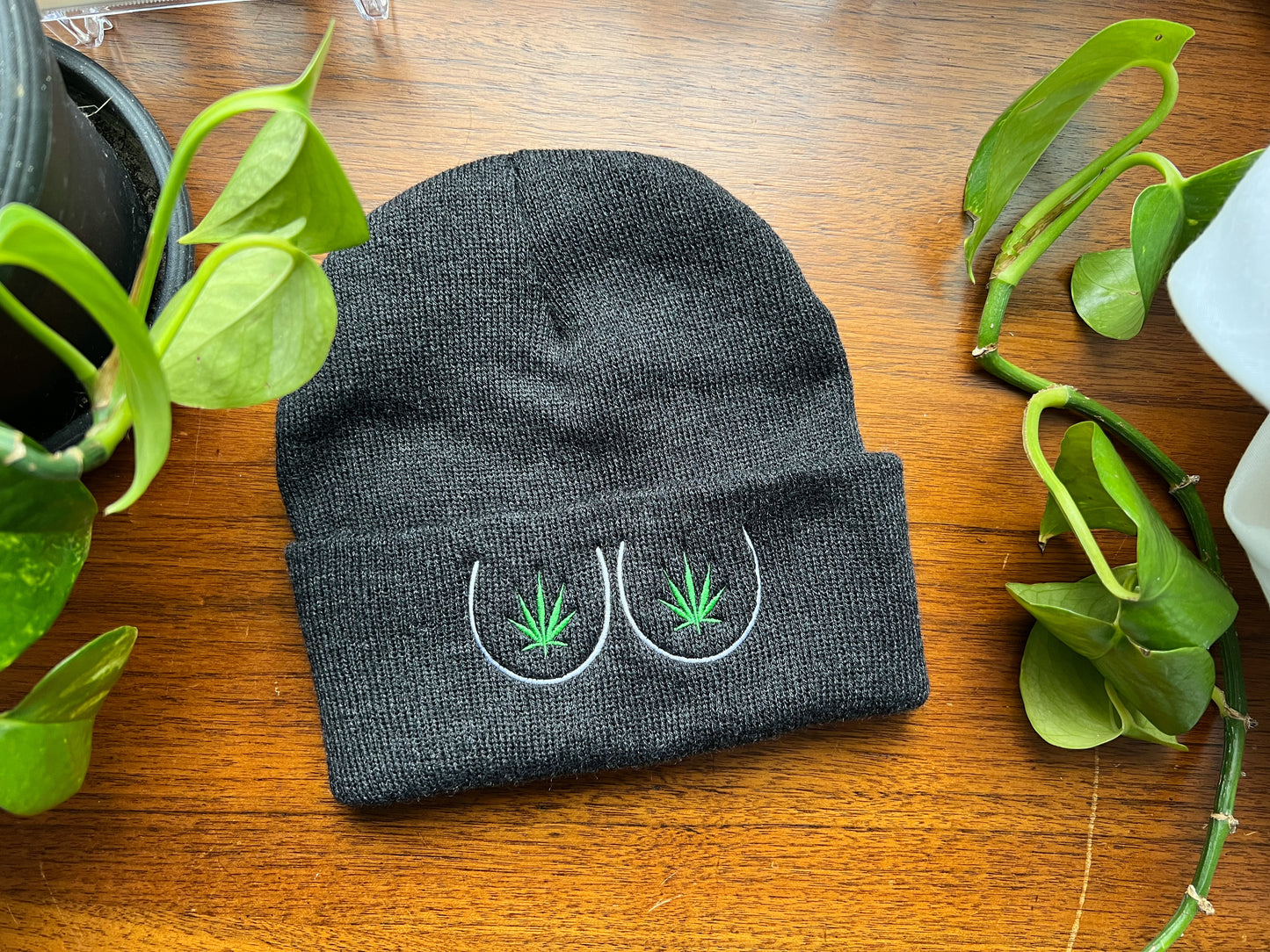 weed boobies beanie