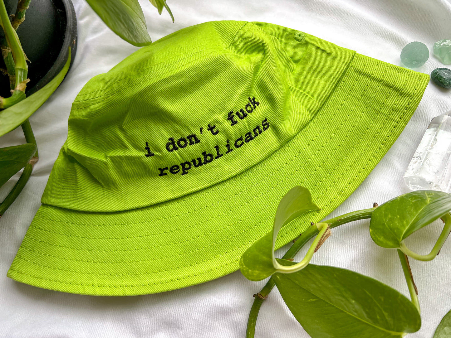 i don't fuck republicans bucket hats
