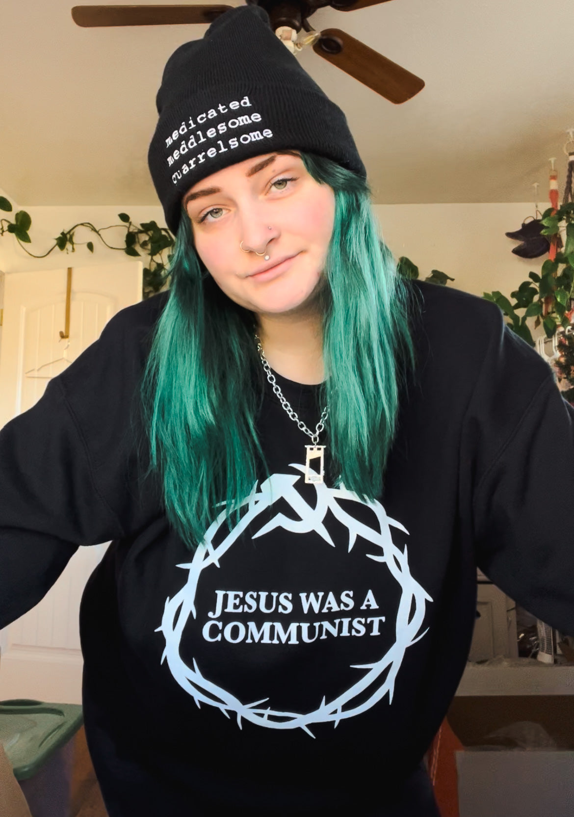 jesus was a communist crewneck sweatshirt