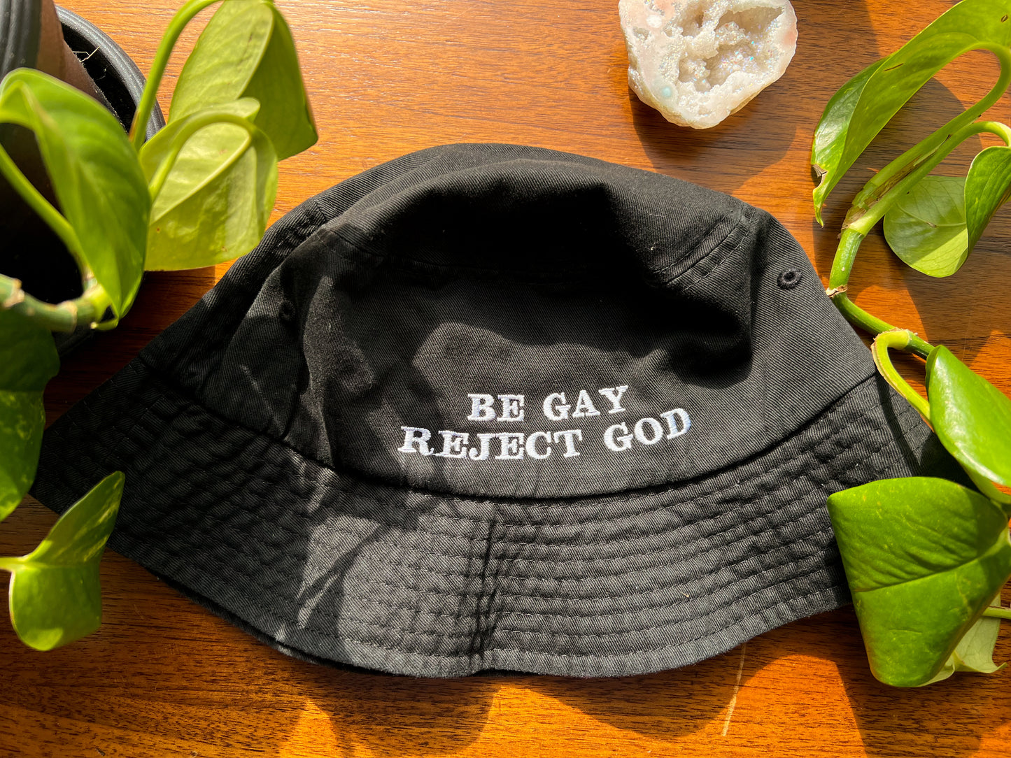 be gay reject god bucket hats (PREORDER)