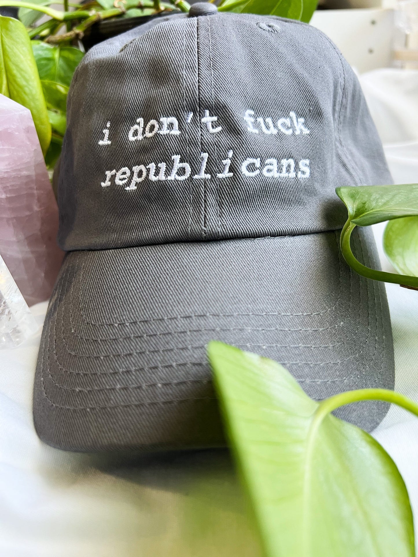 i don't fuck republicans cap (PREORDER)